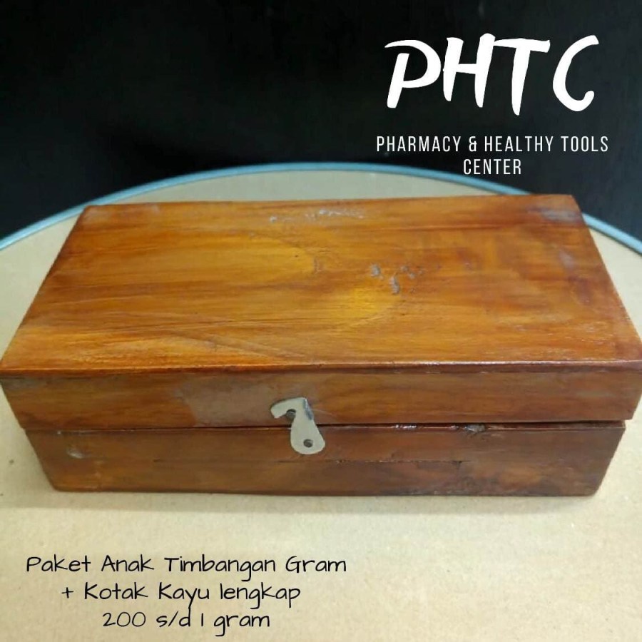 Anak Timbangan Gram + Kotak Kayu Lengkap Size 1gr s/d 200gr