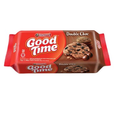 

GOOD TIME DOUBLE CHOC CHOCOCHIPS COOKIES 72 GR HARGA TERMASUK KEMASAN