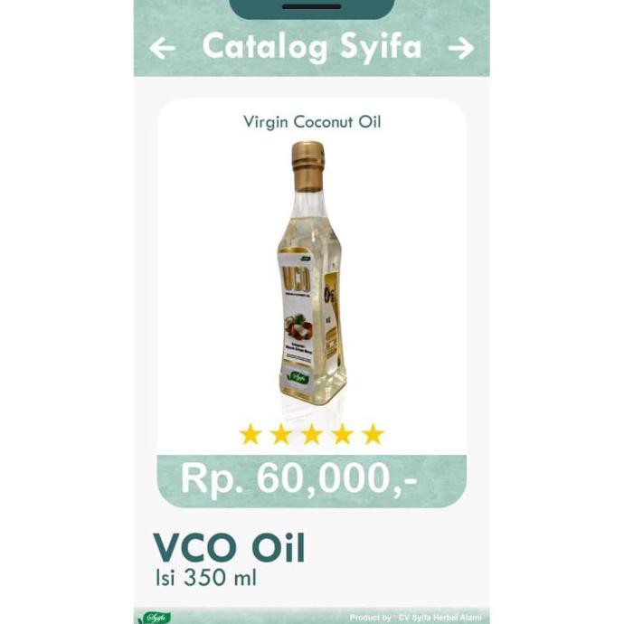 

minyak VCO virgin coconut oil CAIR curah 350ml 350ml SYIFA HERBAL ALAM - 350 ML CAIR BIG SALE