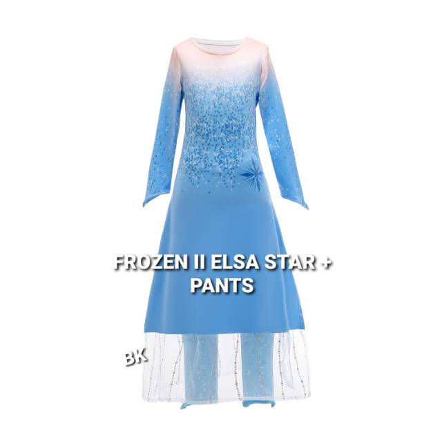 GA2021 FROZEN SNOWFLAKE DRESS / GAUN KOSTUM ANAK PEREMPUAN ELSA BIRU