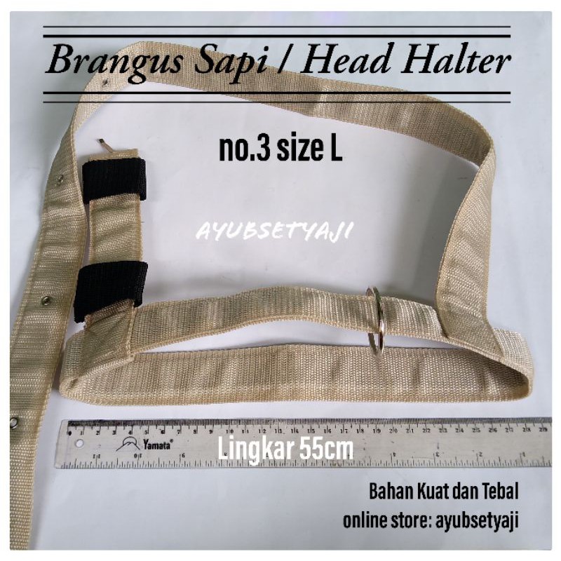 Brangus Sapi Head Halter size L sapi kambing kuda Tali ikat kepala tali tuntun helter kalung aksesor