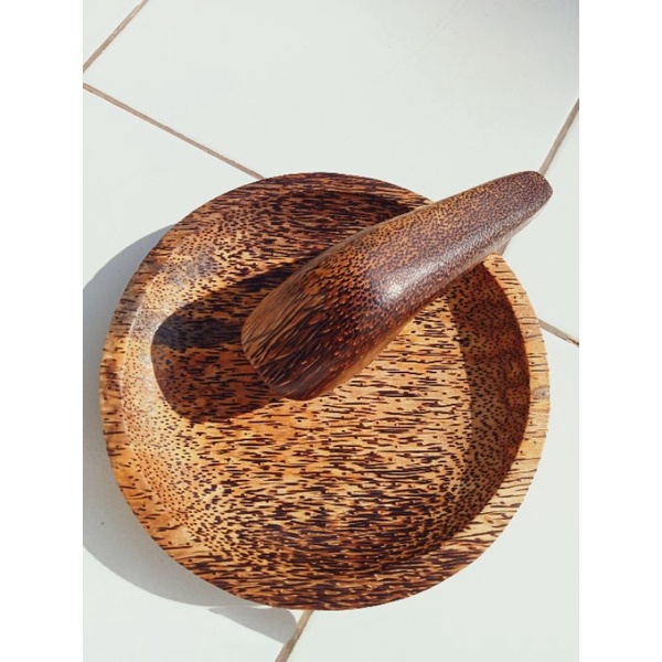 Gardenglories Set Cobek Kayu Aren 22Cm