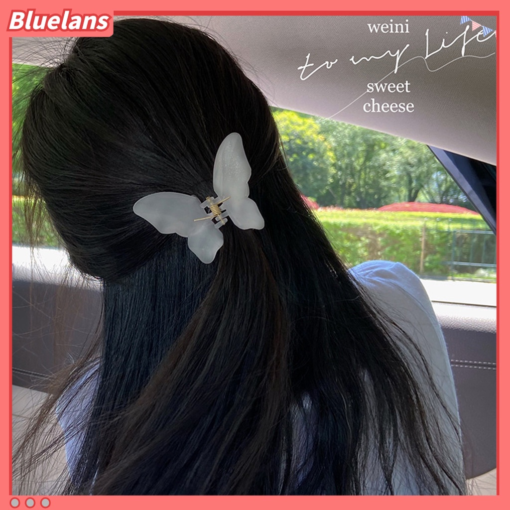Bluelans Jepit Rambut Cakar Bentuk Kupu-Kupu Gigi Silang Gaya Elegan Untuk Aksesoris