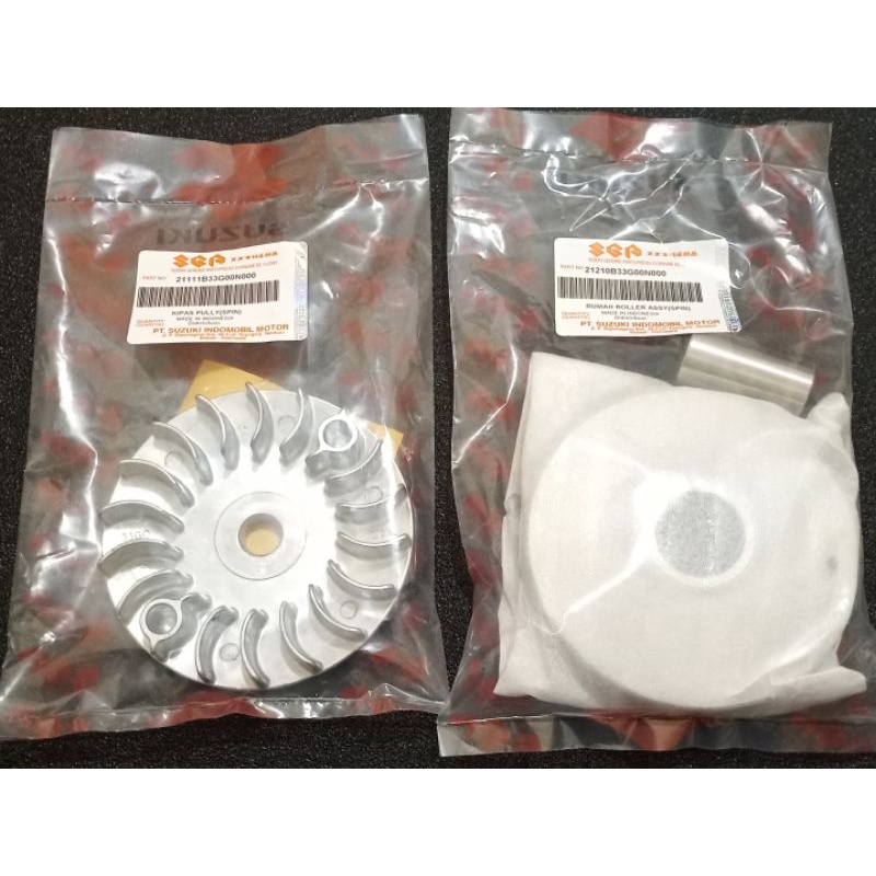 paket cvt rumah roller assy set plus kipas roller Suzuki SPIN Skywave SkyDrive hayate