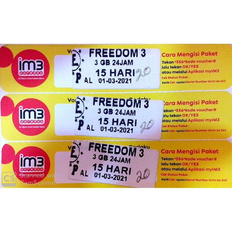 Voucher Im3 Freedom 3