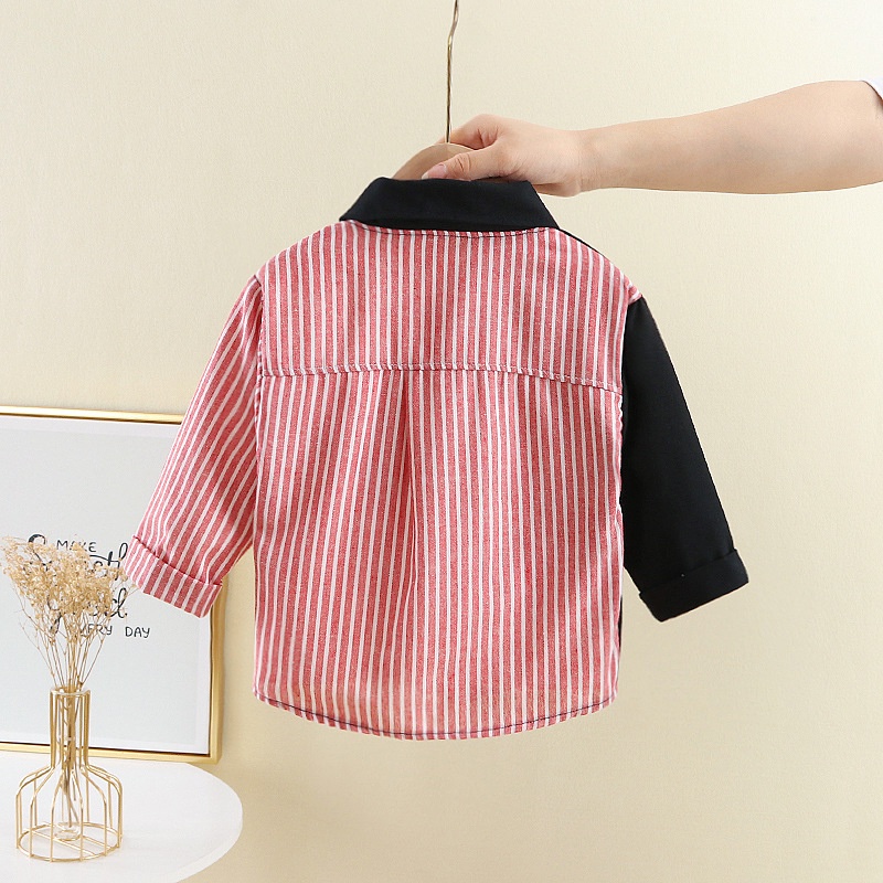  kemeja anak laki laki import motif garis 2 warna fashion korea import atasan lengan panjang grosir kemeja anak cowok impor kemeja anak cowok import-2