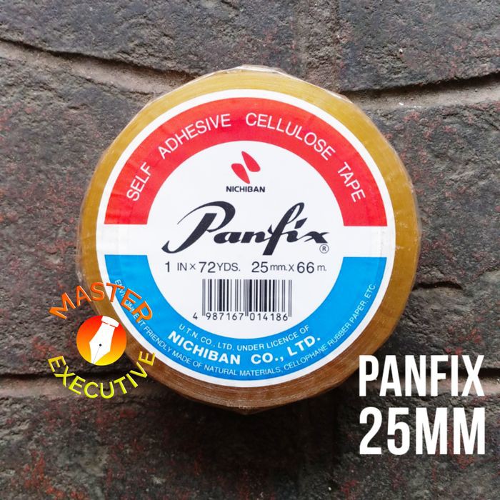 [Kaleng - 6 Roll] Panfix Cellulose Tape 25 mm x 66 m / Solasi 1 In x 72 Yards Solatip Selotep