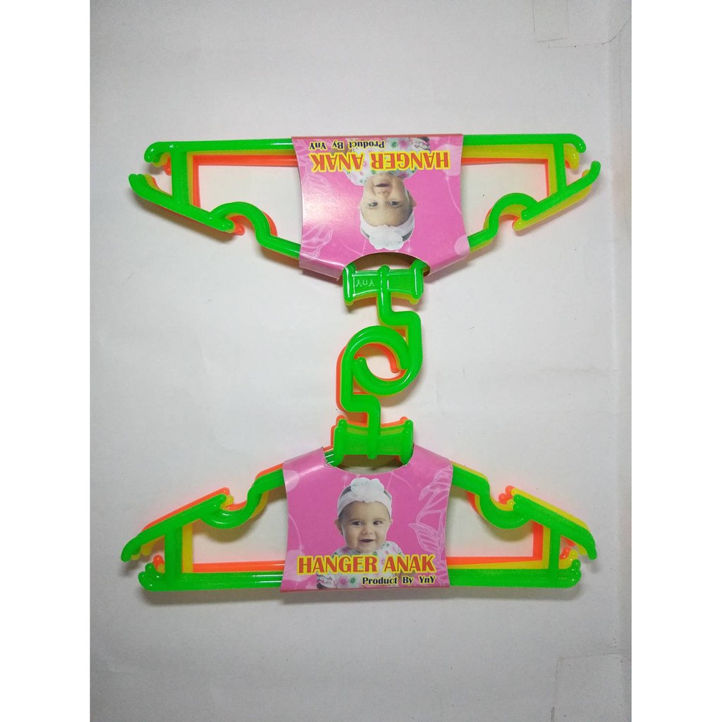 Hanger Baju Bayi / Gantungan Baju Isi 6 Pcs Bahan Plastik Tebal Anti Slip Seamles/Hanger Warna Murah