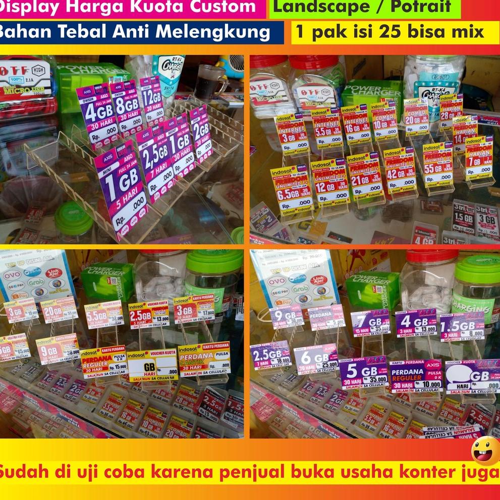 

[KODE PRODUK I7DFM3357] 1 paket isi 25 Label Harga Kuota Anti Melengkung