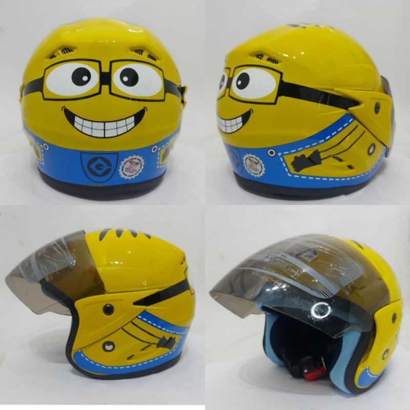 Helm Anak Minion Usia 3 SD 9 Tahun