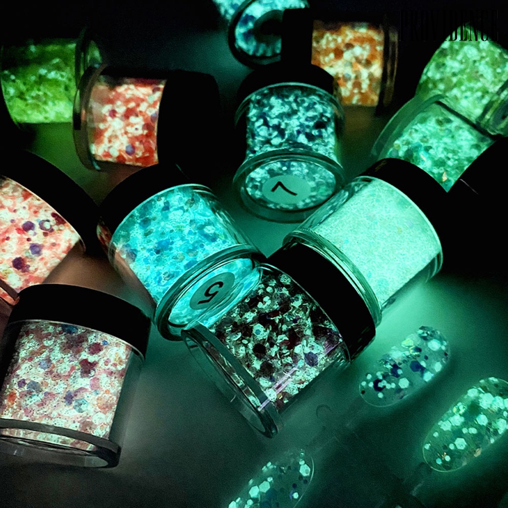 1 Botol Serpihan Glitter Glow In The Dark Untuk Dekorasi Nail Art