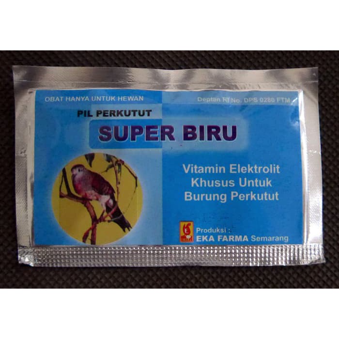 Vitamin Burung Eka Farma Pil Perkutut Super Biru 12pil