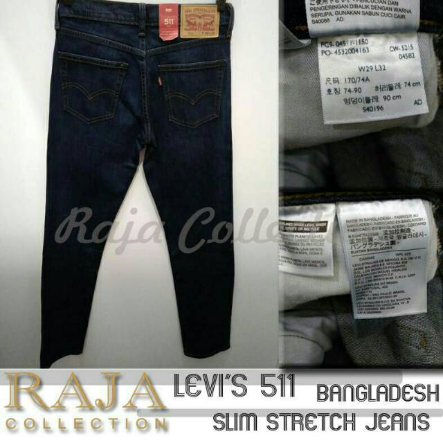 Celana Levis 511 Original Pria Rinsed Wash Slim Fit Strech Jeans
