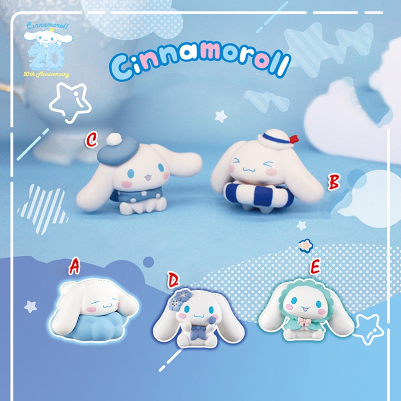 5pcs / Set Mainan Boneka Action Figure Anime Kawai Sanrio Cinnamoroll Untuk Dekorasi Kue Ulang Tahun