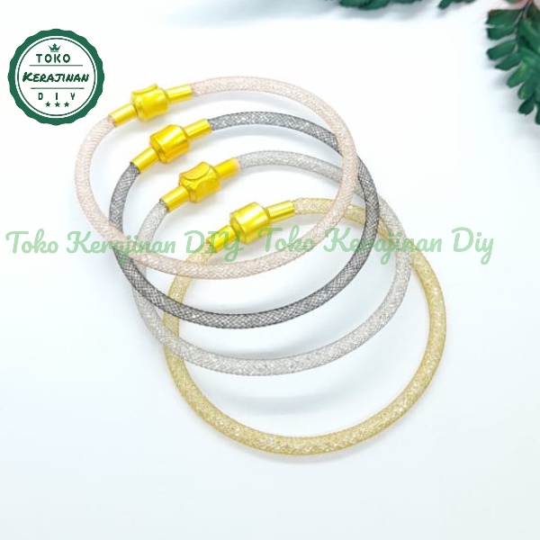 Gelang Tali Kawat Glitter Gelang Tali Kristal Glitter Untuk Liontin Emas