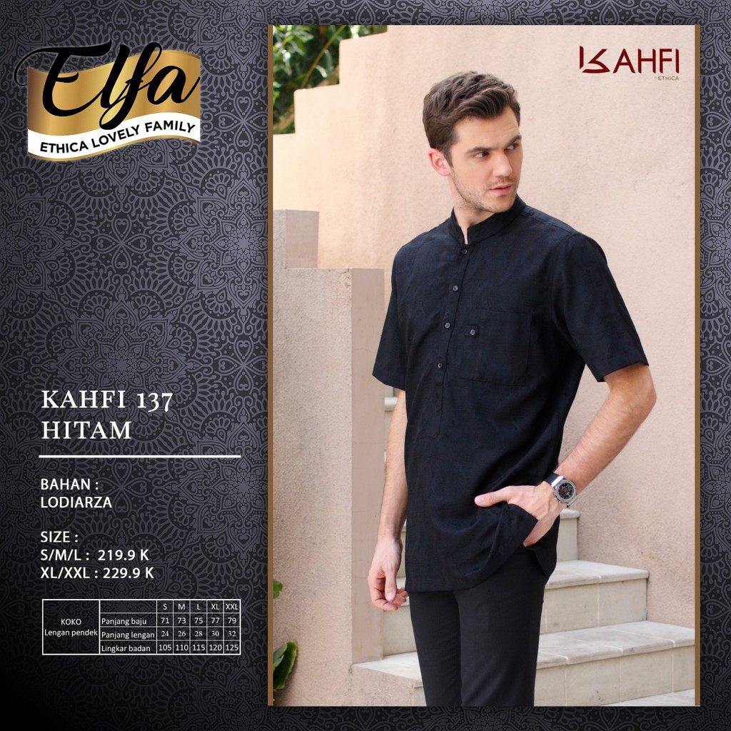 BAJU KOKO REMAJA CASUAL ETHICA KAHFI 137 HITAM