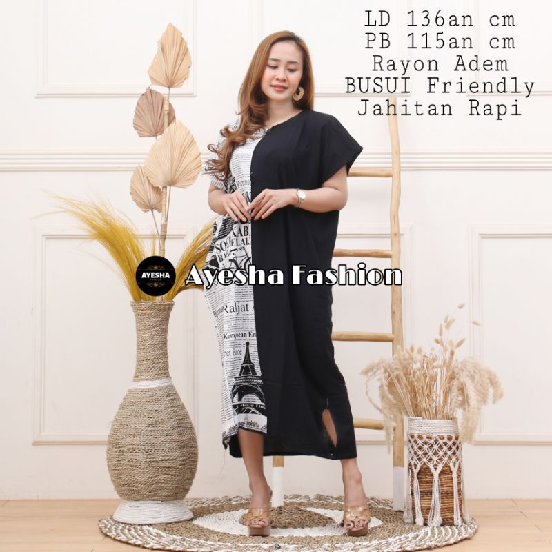 Daster Kekinian Jumbo Arab Busui Model Terbaru Koran Lowo Kelelawar Kalong Oblong Daster Katun Rayon