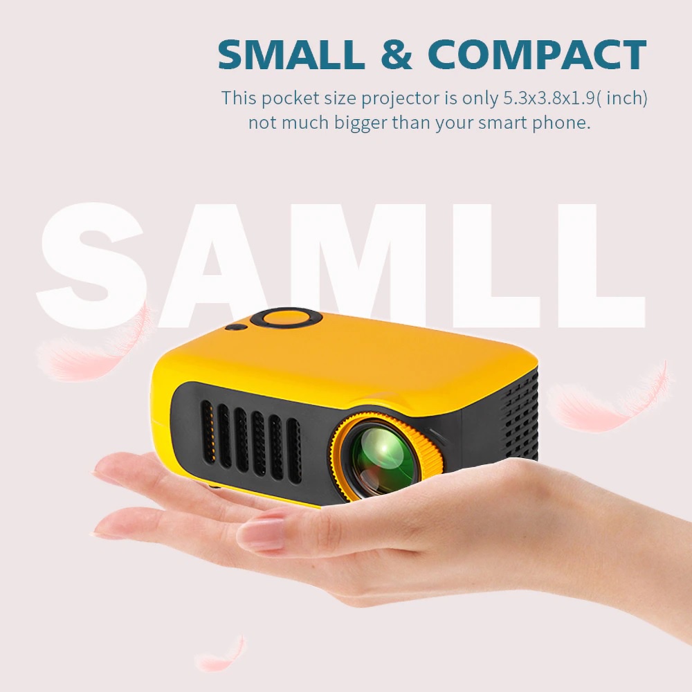 TRANSJEE A2000 - Mini Portable Projector 1000 Lumens - Proyektor Mini Portabel Bisa Dibawa Kemana Saja