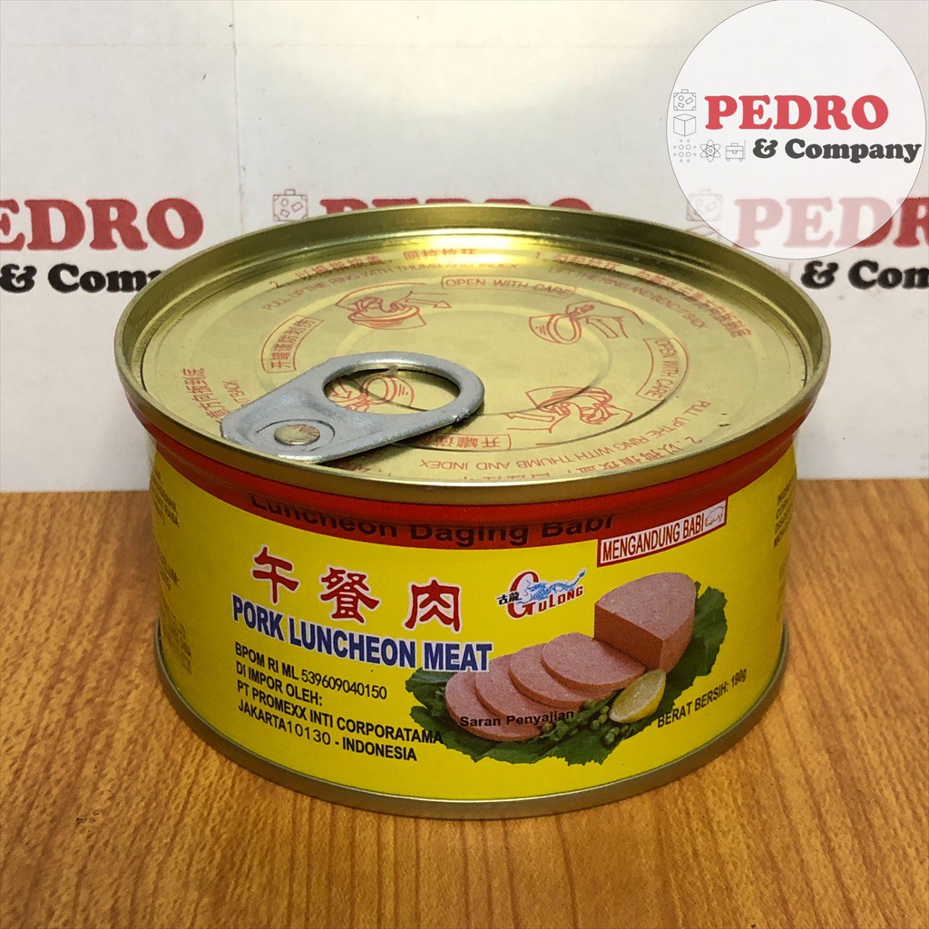 

Gulong pork luncheon meat 190 gram - daging kaleng babi