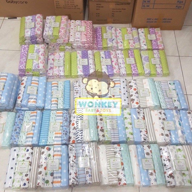 PILIH MOTIF Bedong Bayi 4in1 / Selimut Bayi Flanel / Bedong Selimut Flanel Flower Cart's / Just to you / Kolaco / Baby of Mine