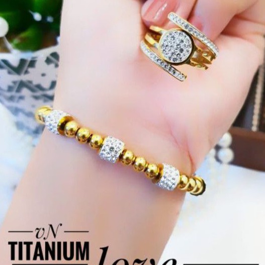 Titanium Set Gelang Plus Cincin 777pp