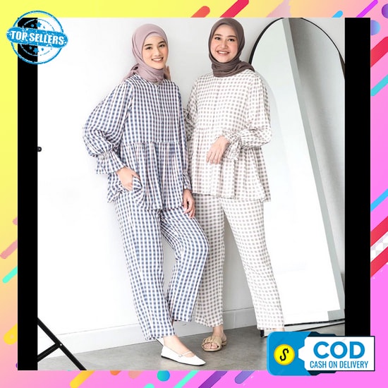 Hanara Set Crinkle Airflow / Setelan Rok Bahan Airflow Crinkle / One Set Rok Crinkle / Baju Setelan 