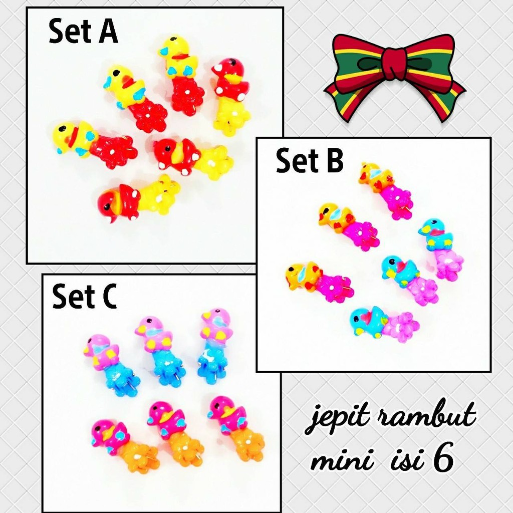 jepit rambut set isi 6 bebek