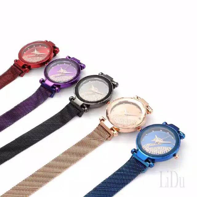 Jam Tangan Wanita Korea Strap Magnet Swarovskiy Angsa Satu Dengan 7 warna