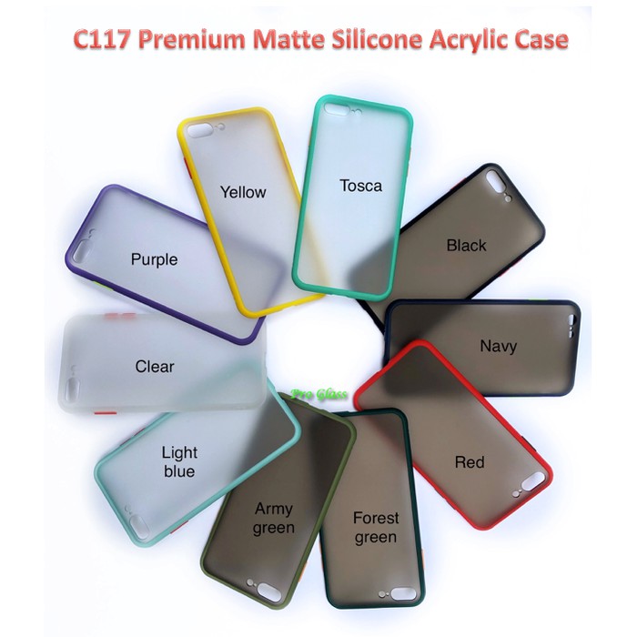 C117 Iphone 6 / 6s / 6+ / 7 / 8 / SE 2020 / 7+ / 8+ Premium Matte Acrylic Silicone Hybrid Case