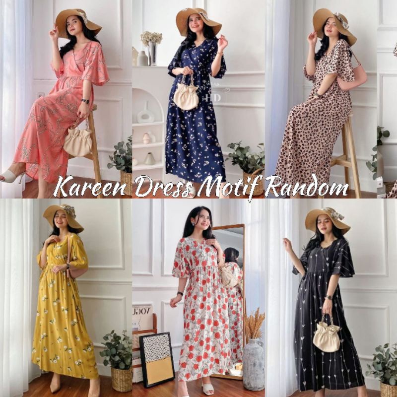 Daster Kareen Rayon Viral Lengan Terompet Cantik Busui Friendly Dress Ootd