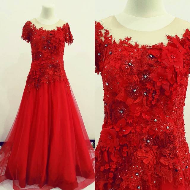 Gown party / red gown / dress pesta