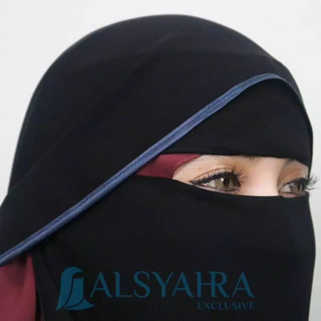 Niqab Butterfly 2 Layer Jetblack By Al Syahra Exclusive