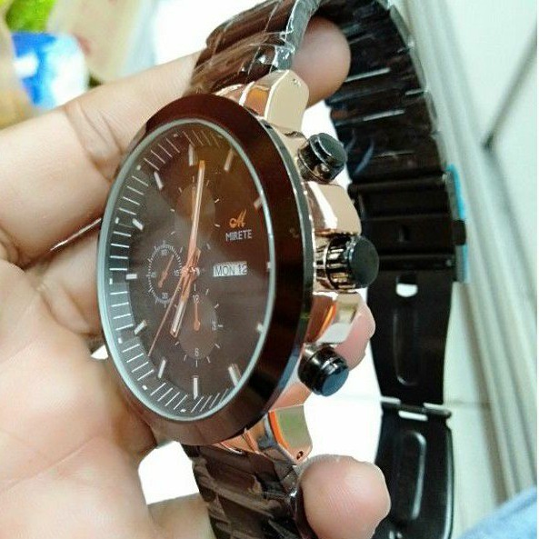 Jam Tangan Pria Mirete Water Resistan Jam Pria Rantai Stainless Steel