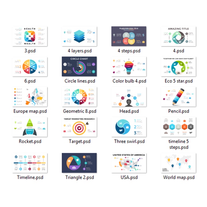 Infographics Desain Format Psd, Ai, Eps, PPT Siap Edit