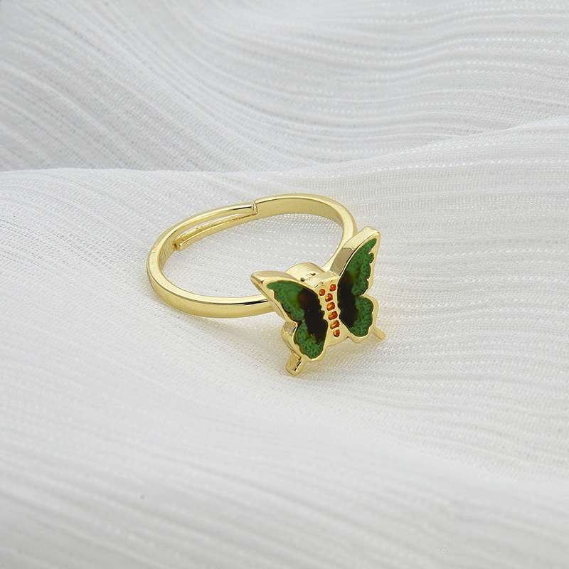 Cincin Desain Bunga Matahari Butterfly Kincir Angin Dapat Disesuaikan Untuk Wanita