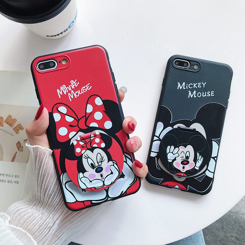 Disney Mickey Minnie Mirror Case Apple iPhone 6 6S 7 8 + Plus SE 2020 11Pro 11 Pro Max X XR XS Max Soft Casing SAMSUNG S7 Edge S8 S9 Plus