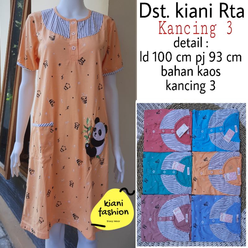 Daster adem kaos lorita kancing depan