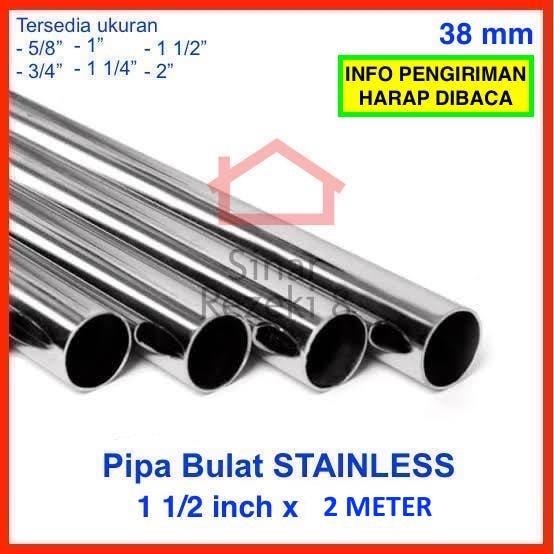 

1 1/2" inch x 2 METER Pipa Bulat Stainless Gantungan Baju 38 mm 3,8 cm Best Seller