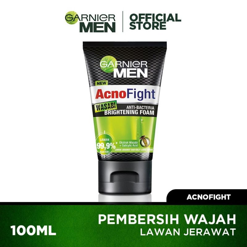 Garnier Man Acno Fight Foam 100ml | Garnier Fight Wasabi Facial Foam 100ml |  Garnier Men Turbo light Oil Control 100ml