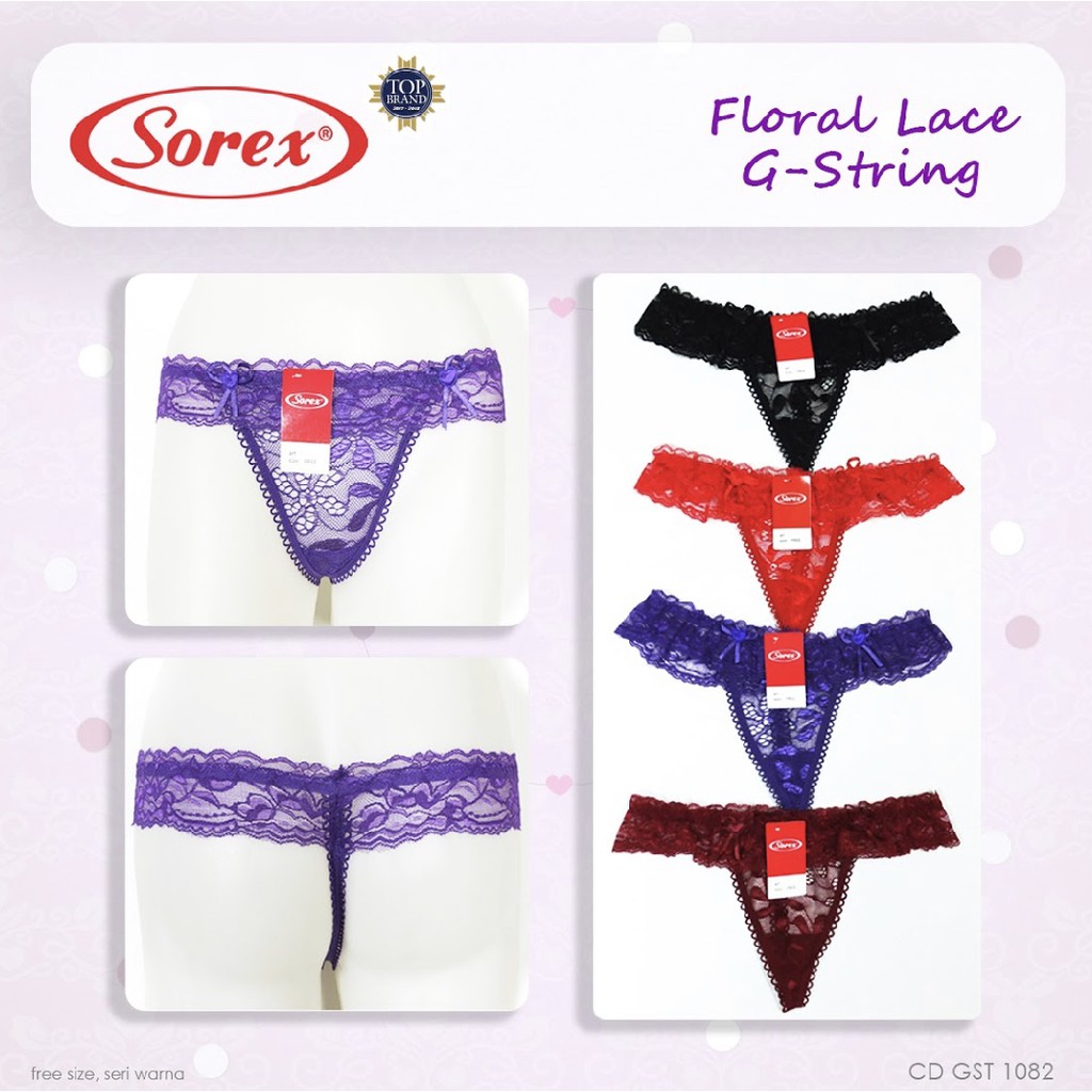 G-STRING CELANA DALAM WANITA SEXY TRANSPARANT G STRING OPEN SEKSI KUPU RENDA THONG