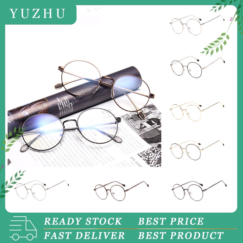 (YUZHU) Ready Stock Kacamata Anti Radiasi Wanita Kacamata Bulat Kacamata Optik Fashion