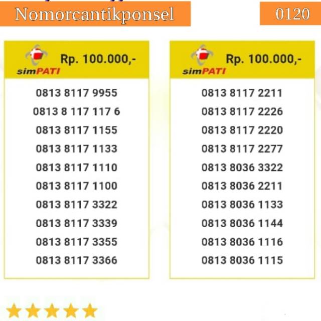 Nomor cantik simpati 0813 seri aabb 9955 triple 333 rapi#0120