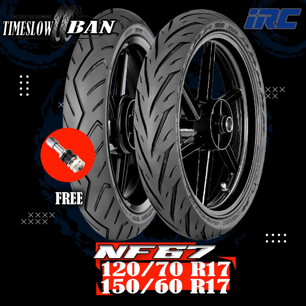 Paket Ban Motor MOGE (Motor Batangan) // IRC NF67 120/70 - EXATO 150/60 Ring 17 Tubeless