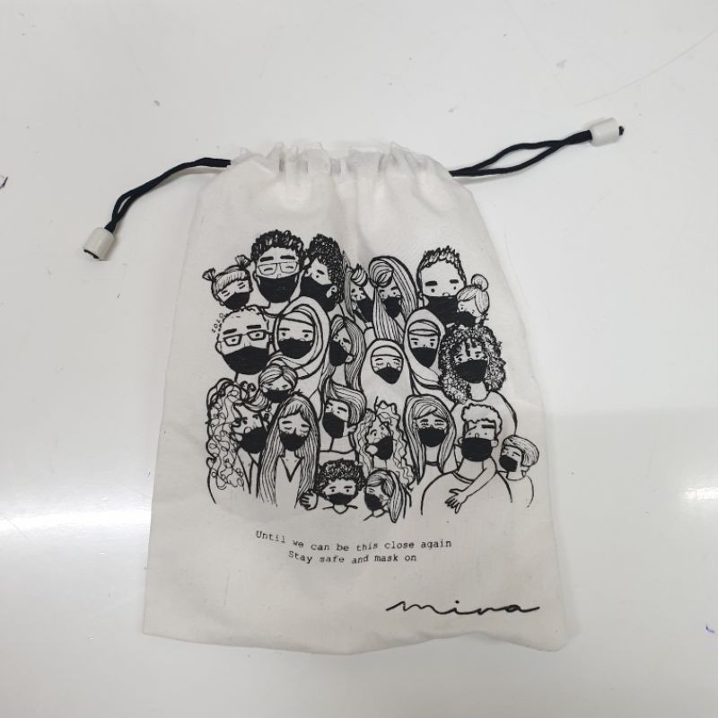 Pouch Serut Blacu Nama Custom ukuran / serut / skincare / souvenir