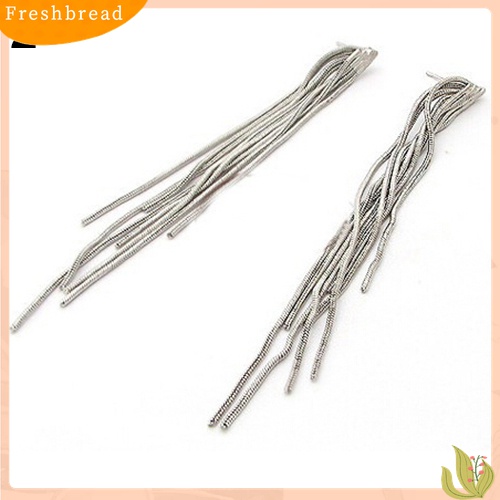 [TERLARIS]Women Party Cocktail Wedding Snake Chain Tassel Dangle Post Back Linear Earrings