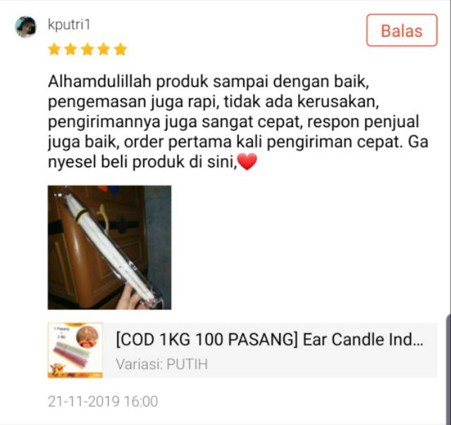 [HARGA 1 BIJI] Ear Candle TEROMPET Indian Original Terapi Telinga Aromaterapi