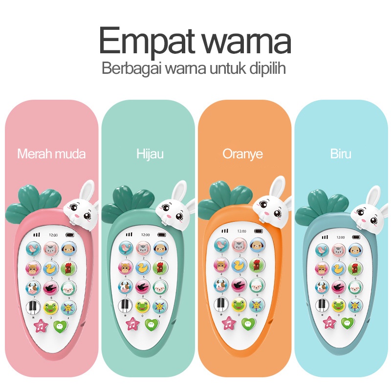 Mainan bayi/Mainan handphone bayi/Mainan edukasi bayi/Mainan telpon anak perempuan/Telepon Pendidikan Awal dengan Lampu Musik (B75)