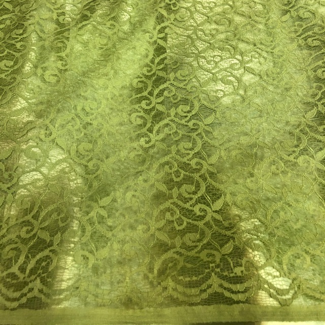 Kain broklat motif rumput laut warna hijau olive