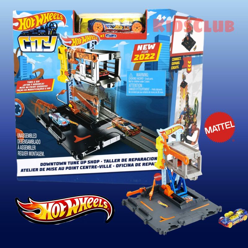 Hotwheels Downtown Tune Up Shop play set track car  hotwheels repair