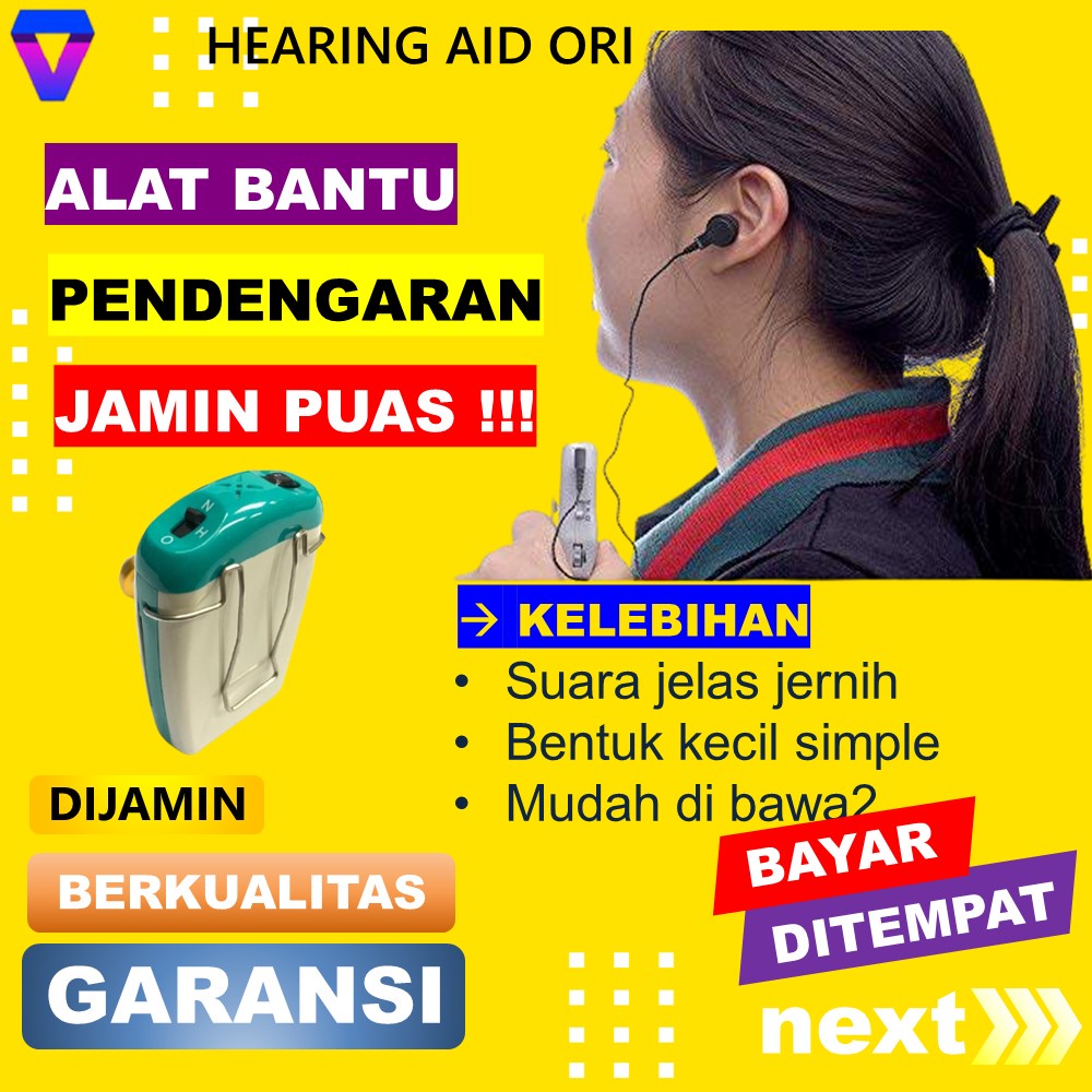 Alat PendengaranTelinga Orang Tua Original Hearing Aid Bantu Dengar Lansia Orang Tuli mini Rechargeable JS156